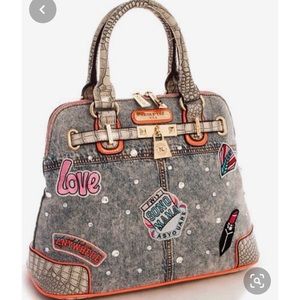 Nicole Lee Athena Patch Print Handbag
